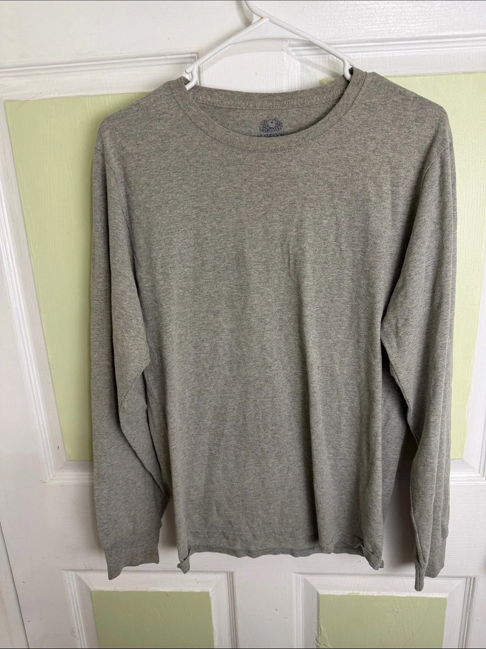 Fruit of the Loom Men's Long Sleeve Crewneck Shirt - Heather Gray
